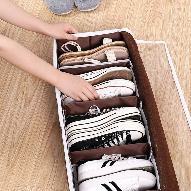 

Folding Dustproof Bag Anti Moisture Space Saving Home Under Bed Shoes Box Washable Reusable Zipper Closure Large Capacity