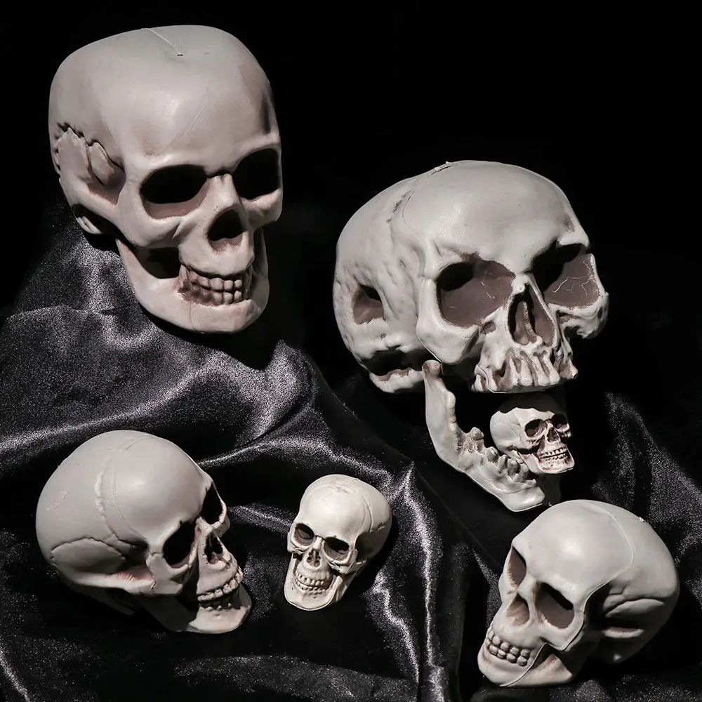 1Pcs High Quality Skull Head All Size Human Skeleton Halloween Style Photo Props Hanging Terrible Home Party Decor Game Supplies