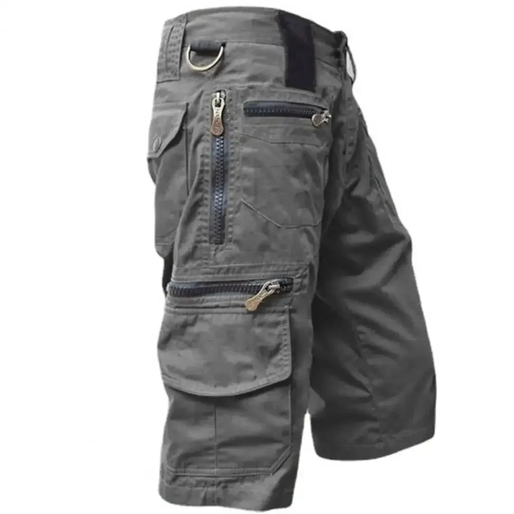 Summer Shorts Men's Tactical Jogging Shorts Solid Color Multi-pocket Summer Casual Straight Cargo sports shorts