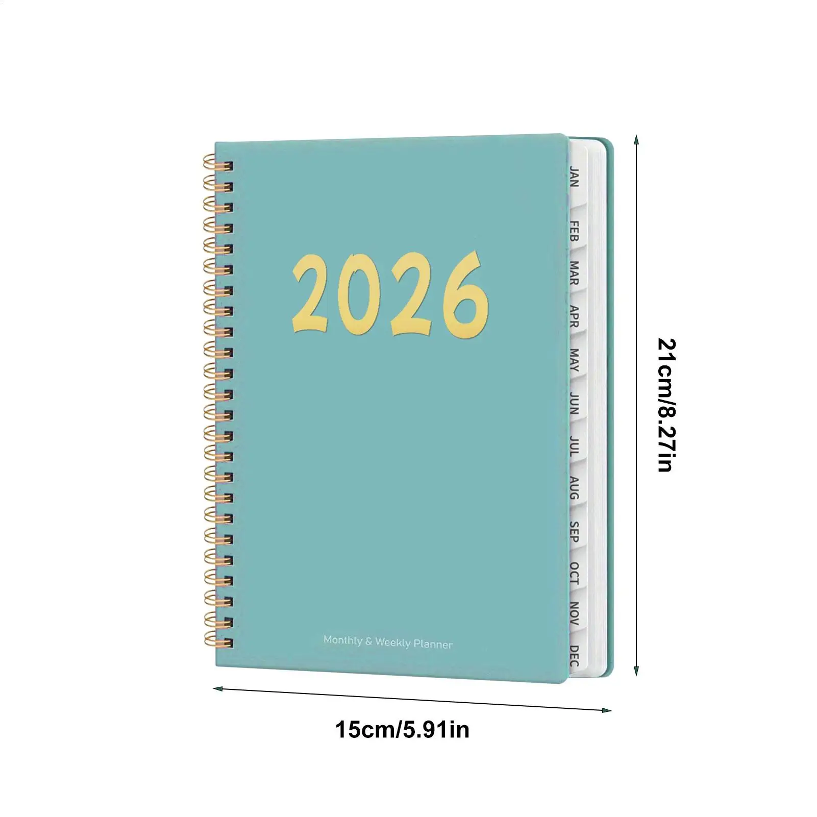 2026 월간 플래너 12개월 스프링 제본 노트 2026 플래너 주간 학교 학생 여성 교사 가족 가정용