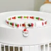 Festive Christmas Pet Collar with Santa Hat Charm - Adjustable Red Polyester Necklace for Dogs and Cats, Holiday-Themed Design 6