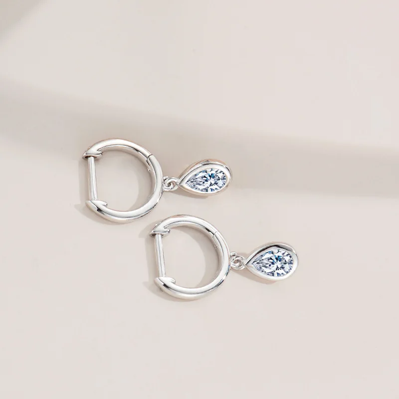 18K White Gold High Quality Moissanite Earrings D Color VVS1 Sterling Silver Water Drop Pendant Diamond Earrings Wedding Gift