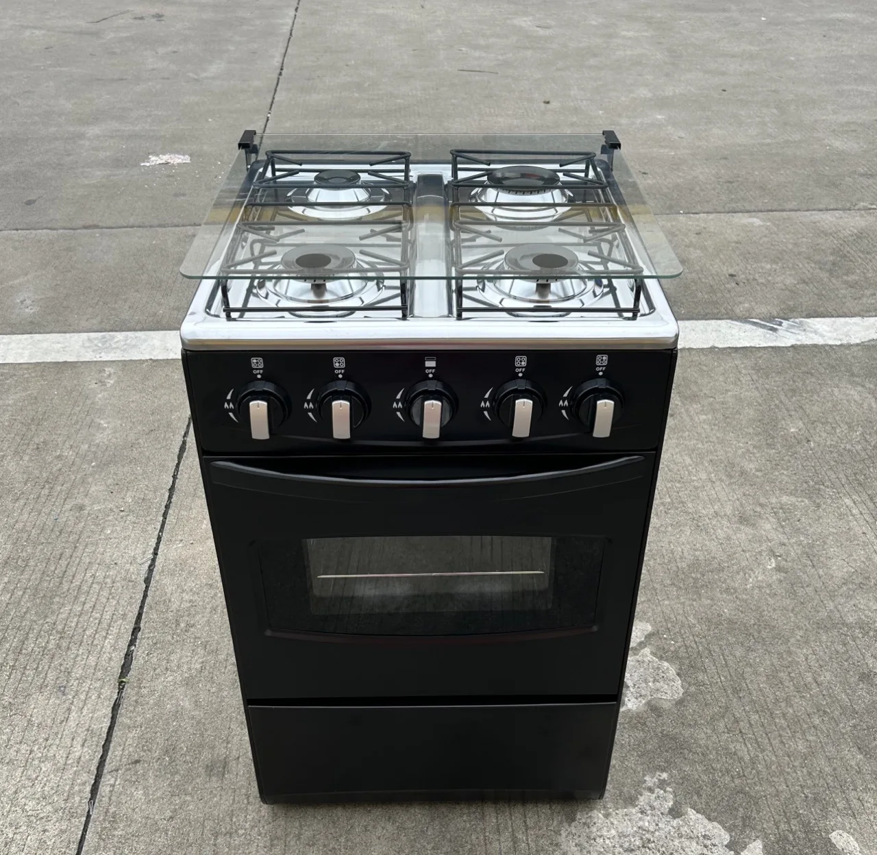 Cuisinière Gaz 4 Brûleurs — Four 50L · Gril · Convection · Inox S0587d4c0f0b24709b68b7ca975163a1at