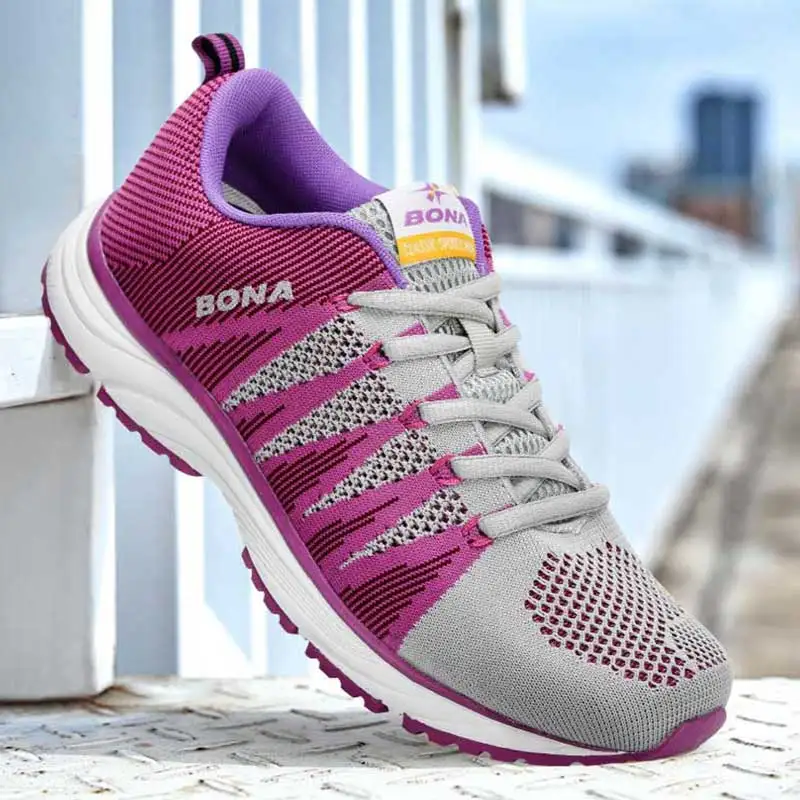 Womens Sneakers Running Shoes BONA Women Running Shoes Outdoor Walking Jogging Sneakers Lace Up Mesh Athletic Shoes Soft