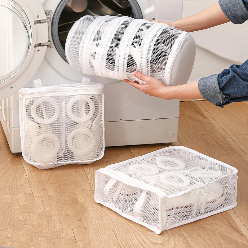 

Anti-deformation Shoe Wash Care Bag Washing Machine Laundry Bag Wash Mesh Bag Shoe Care Protection Hanging Drying Net Pocket