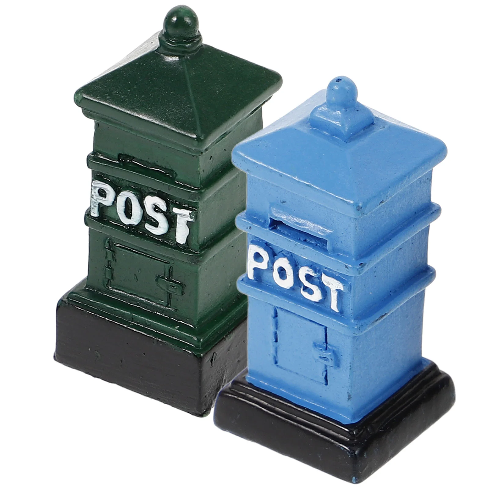 

2 Pcs Mailbox Toy Accessories Mini Stuff Synthetic Resin House Miniatures