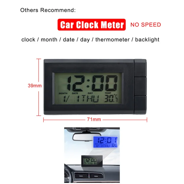 Cartrend 10632 Head Up OBD2 & HUD Display Speedometer Car Speedometer Water Temperature Gauge Engine Speed | 12V