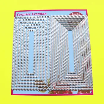 Fustelle Mini punto slimline e capesante Rettangolo Scrapbook Creazione di carte fai-da-te Creazione a sorpresa artigianale di carta