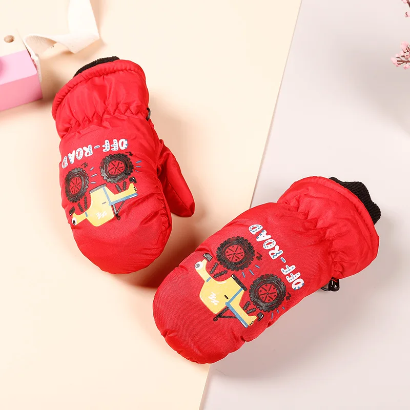 Baby mittens Baby Kids Gloves Winter Warm Thick Windproof Cartoon Pattern Full Finger Mittens For Children Toddler Boys Girls 2-5 Years Old