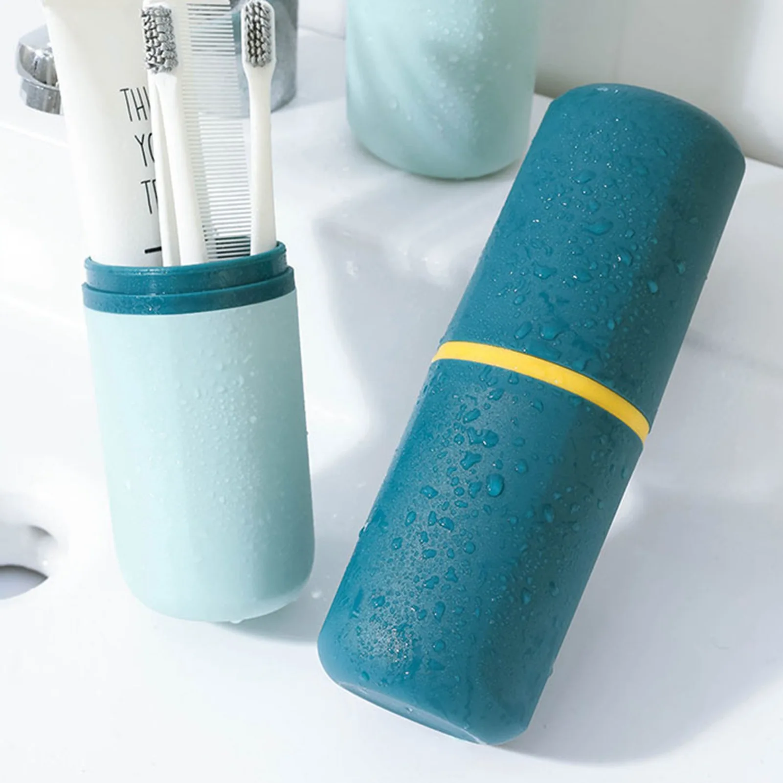 

Portable Travel Toothbrush Cup Case Plastic Travel Toothbrushes Holder For Bathroom School Business Trip