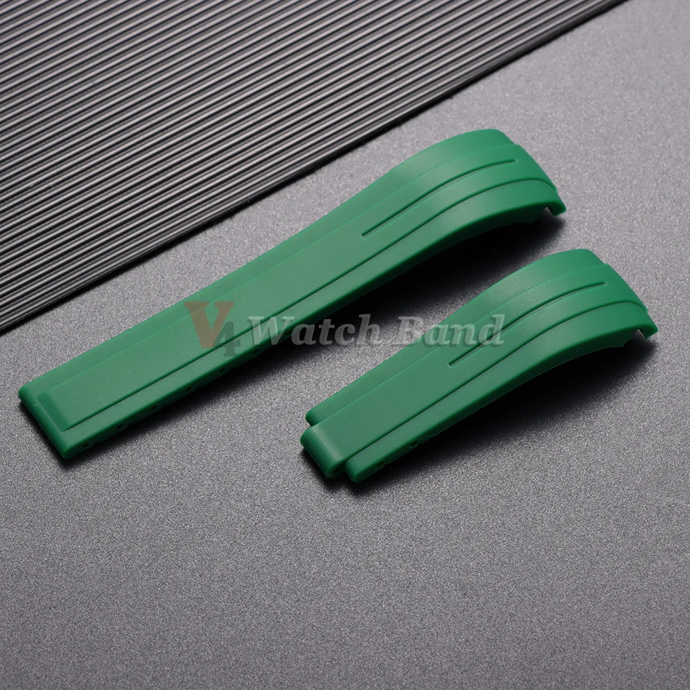 Curved Silicone Rubber Sport Watch Strap Bracelet