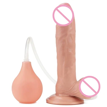 Adult Sex Toy Realistic Dildo,Squirting Ejaculating Dildo with Enema Bulb ,Big Anal Dildo Strap on Huge Dildo Suction Cup Dildo 5