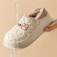 Waterproof cotton slippers for women in winter, new style for outdoor wear, non slip home insulation bag, and couple cotton shoe - Image 6