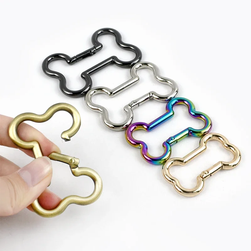 2/5Pcs 20-38mm 뼈 Carabiner 반지 금속 가방 버클 개 목걸이 스프링 후크 열쇠 고리 벨트 버클 웨빙 스트랩 커넥터 링