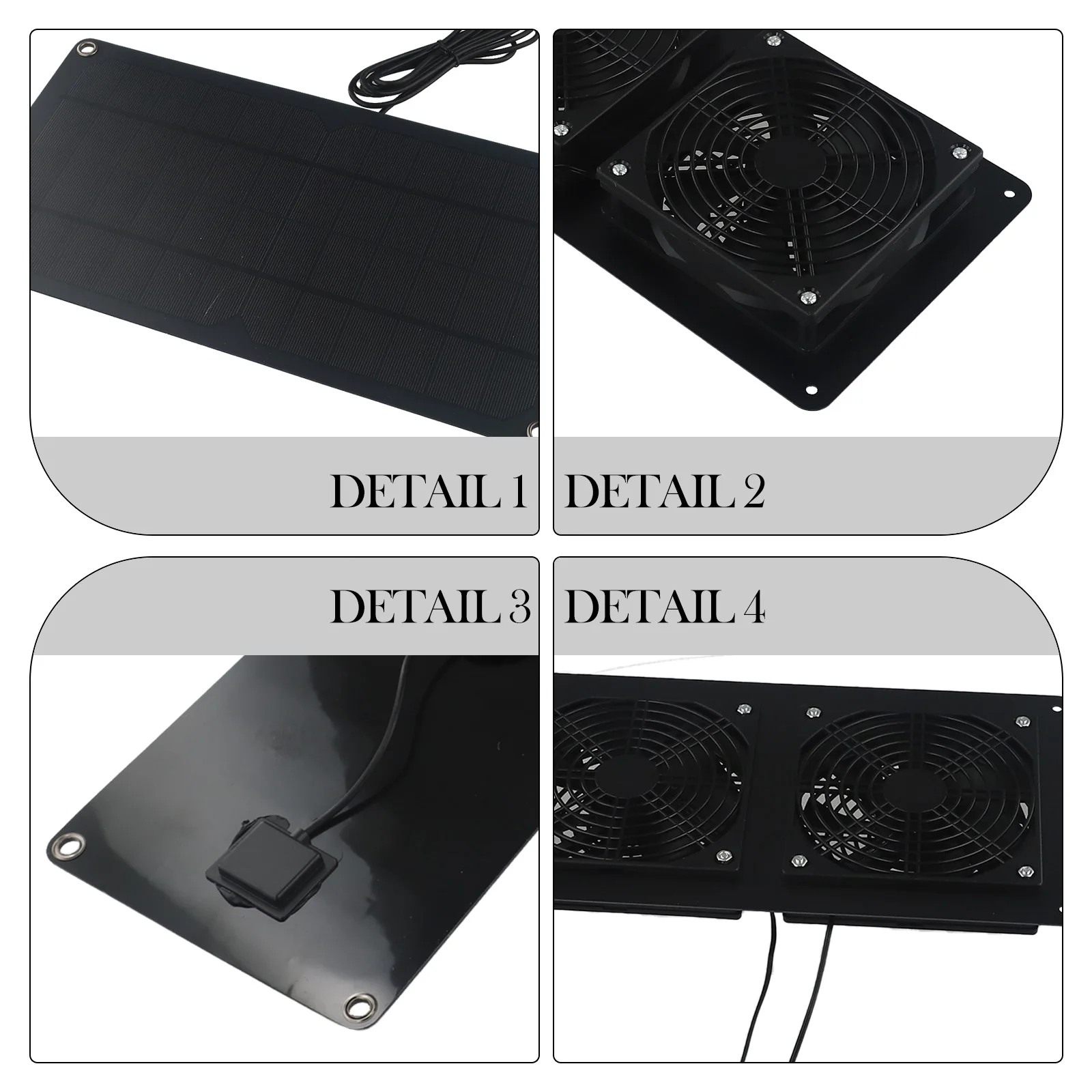 Waterproof Solar Panel 30W 12V Exhaust Fan for Kitchens Maintain Comfortable Temperature Suitable for Various Settings