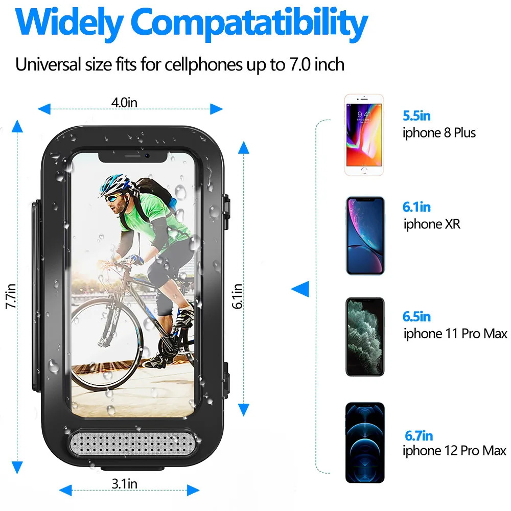 Waterproof Bike Phone Mount Cell Phone Holder car phone holder for Motorcycle and Bike Handlebars