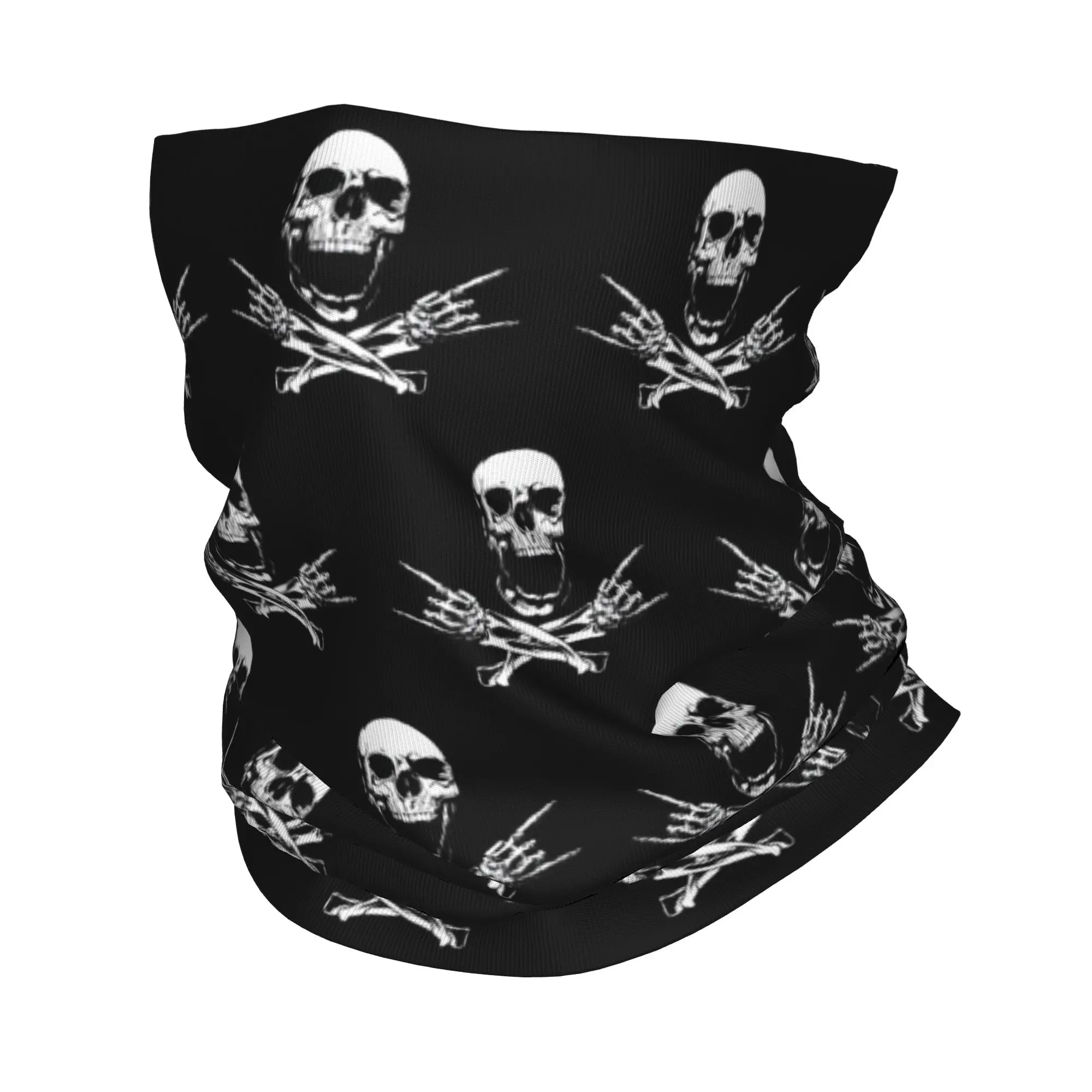 Rock skull graphic tube bandana neck gaiter unisex