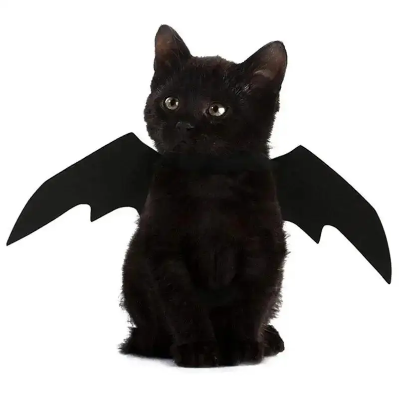 New Halloween Cute Pet Clothes Black Bat Wings Harness Costume For Halloween Cosplay Cat Dog Halloween Party For Pet Supplies