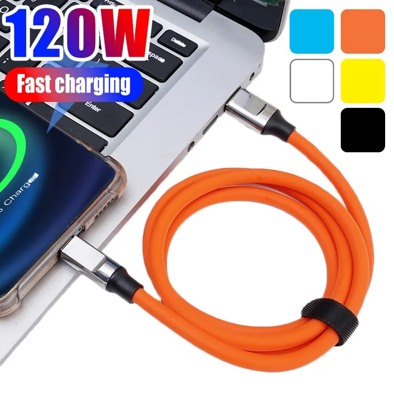 

Силиконовый кабель USB Type-C для IPhone 15 Pro Max, Samsung, Сверхбыстрый зарядный кабель для Huawei, Xiaomi, шнур передачи данных, 120 Вт