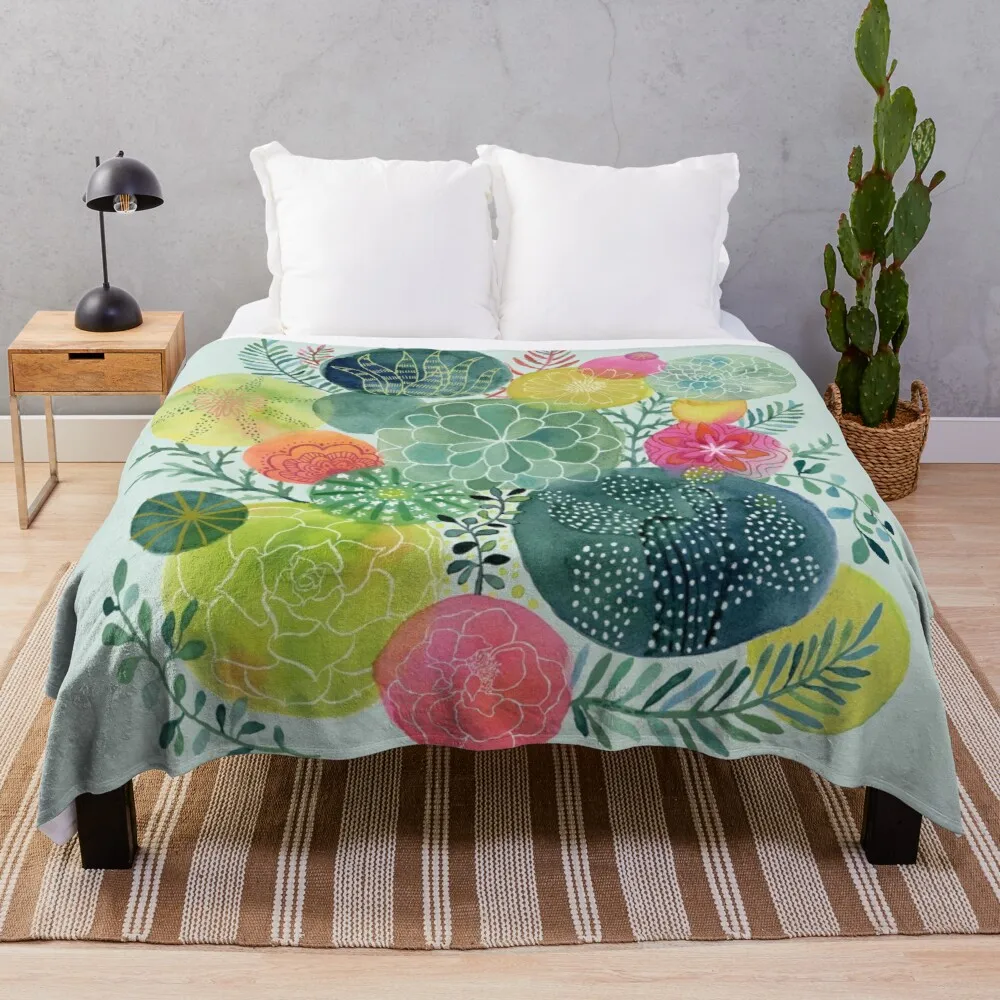 

Succulent Circles Throw Blanket Blanket With Well Thick King Wool