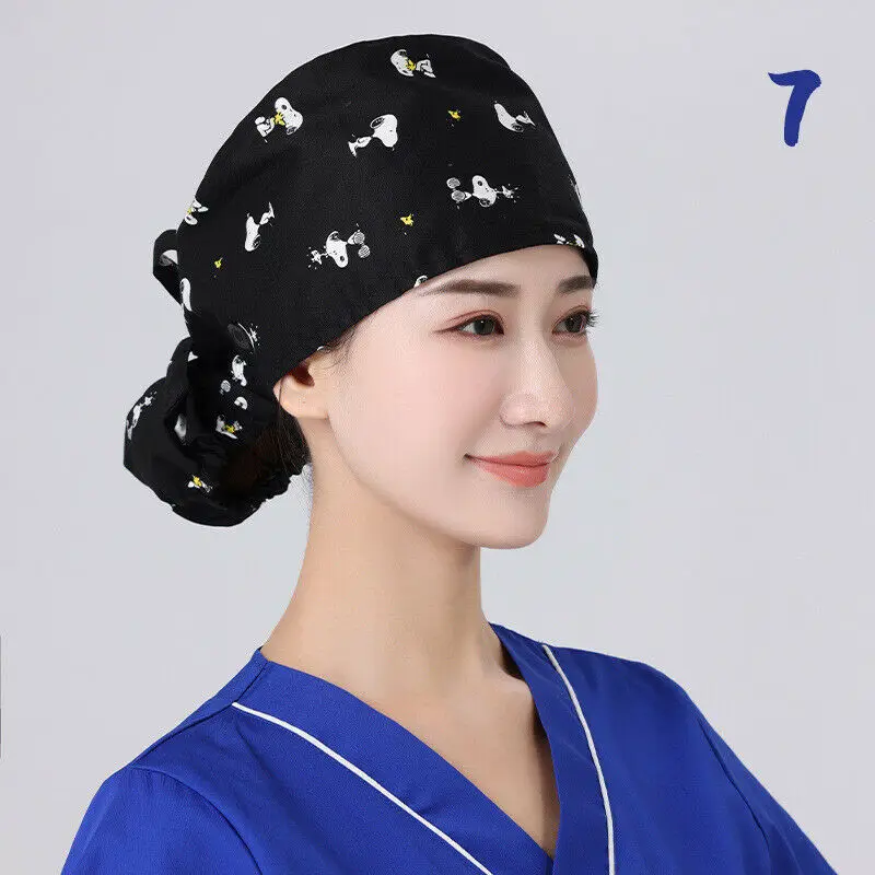 Cartoon Animals Plant Embroidery Nurse Hats for Women Gorros Quirurgic Salon Pharmacy Caps For Men Lab Pet Doctor Surgicals Cap black skully beanie Skullies & Beanies