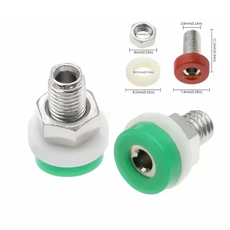 2mm 바나나 플러그 테스트 커넥터 5 색용 40개 황동 2mm 바나나 소켓 잭