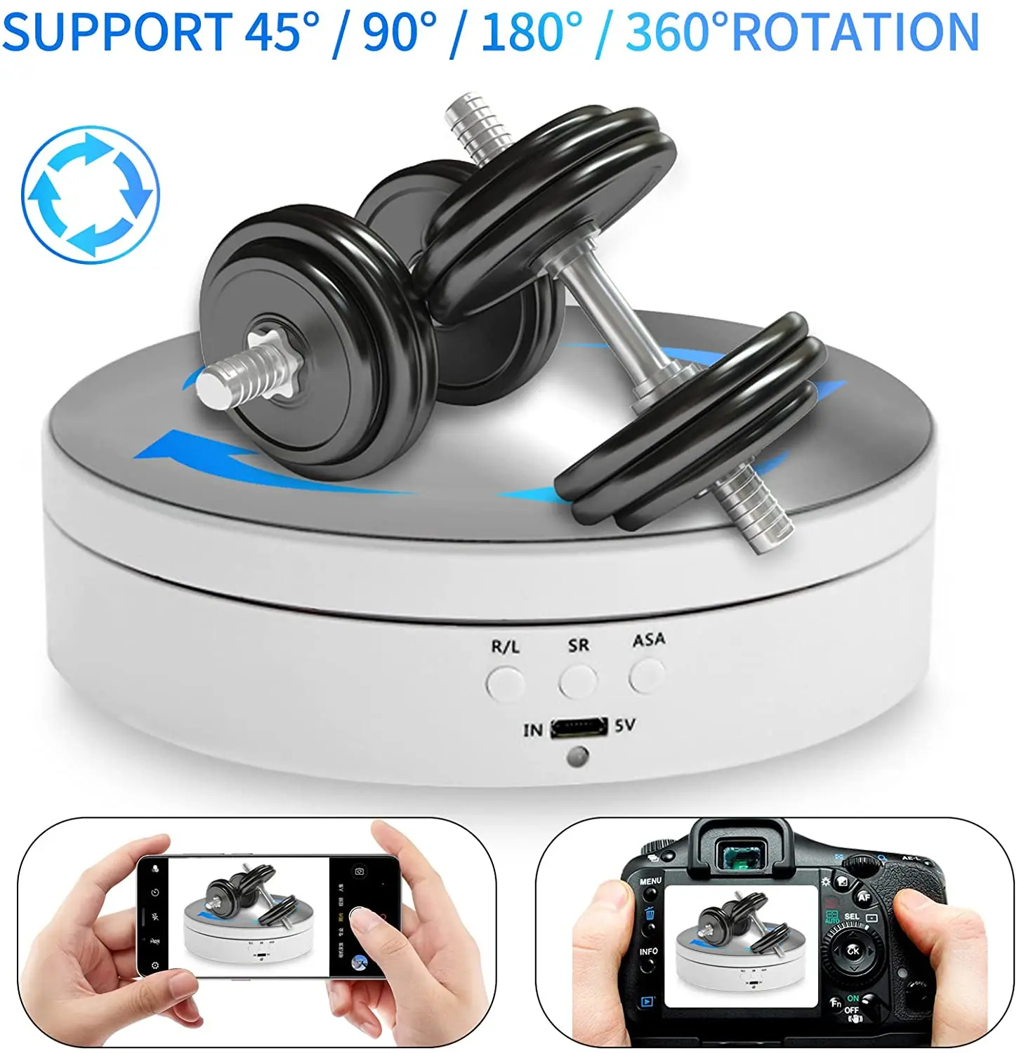14cm Turntable Display Stand 360 Motorized Rotating Display Stand For Photography Products And Displays Max Load 6.6 Lbs Video