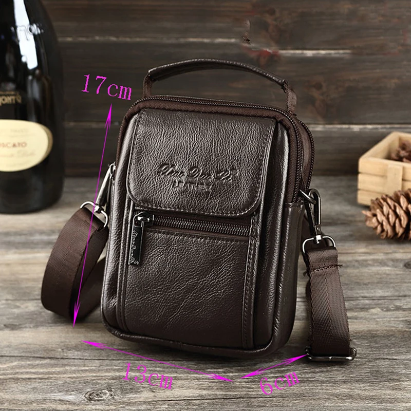 Herren Umhängetasche Aus Echtem Leder Kleine Bauchtasche_voghion.com