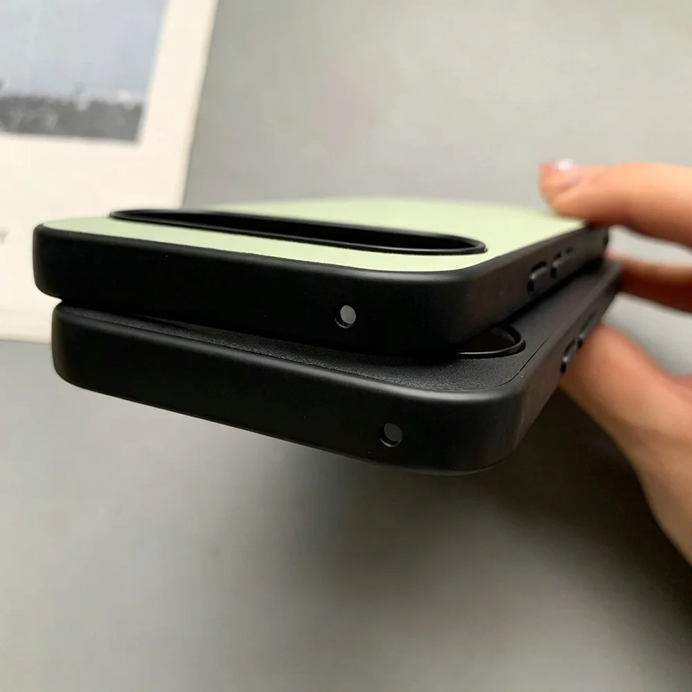 Magnetic Leather Shield Non-Slip Bumper Phone Case