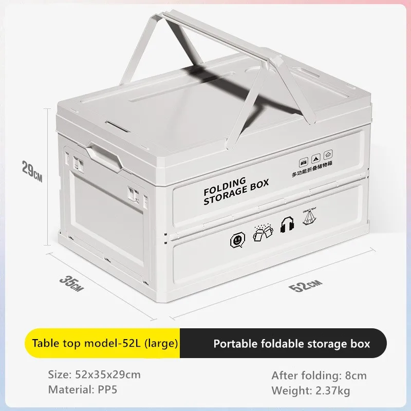 Poeticexist Capacity 22L, 32L, 56L Small Table with Handle Fabric Outdoor Collapsible Jewelry Shoe Plastic Folding Storage Boxes 5