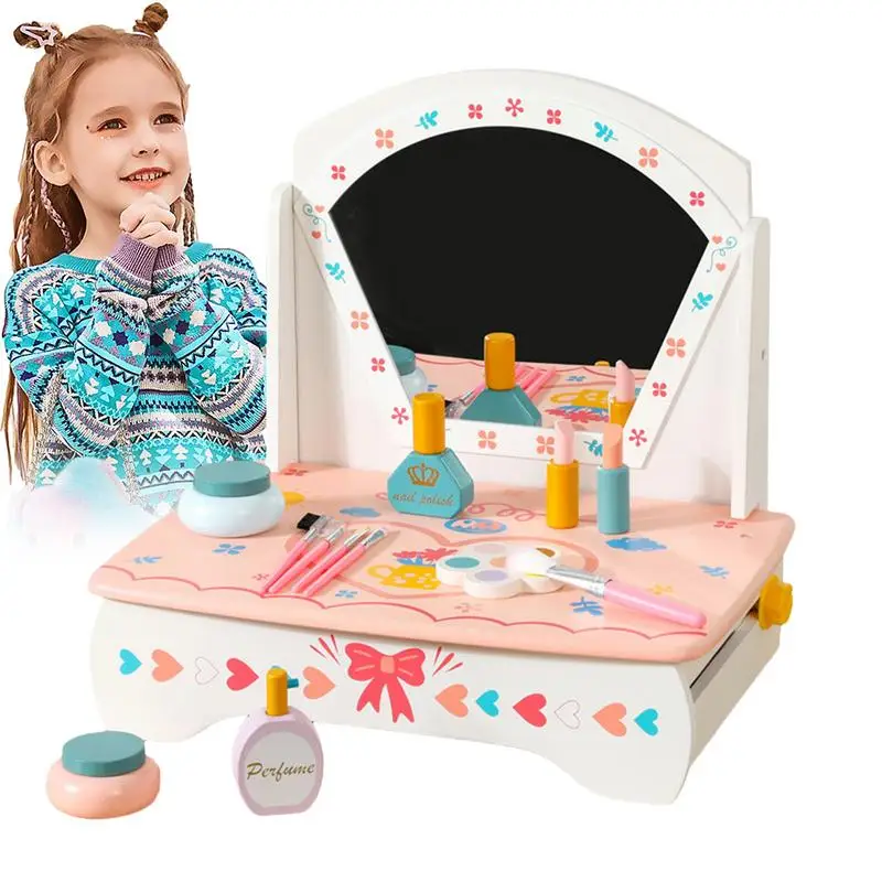 プリンセスバニティメイクアップおもちゃ口紅クリーム赤面化粧鏡化粧ブラシ2-3-4-5の教育玩具