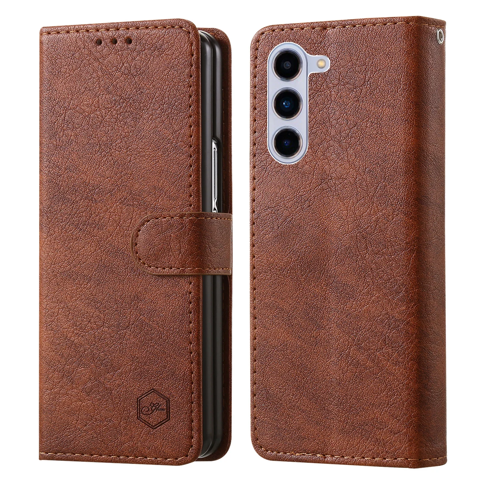 Premium Flip Leather Wallet Phone Case with Kickstand and Card Slots - Business Book Style Cover