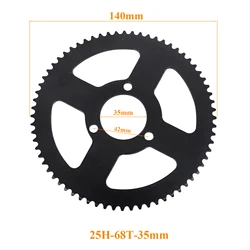 Durable Rear Gear Sprocket Plate with 68 - Tooth Configuration for Mini Bikes and Scooters (25H - 68T - 35MM)