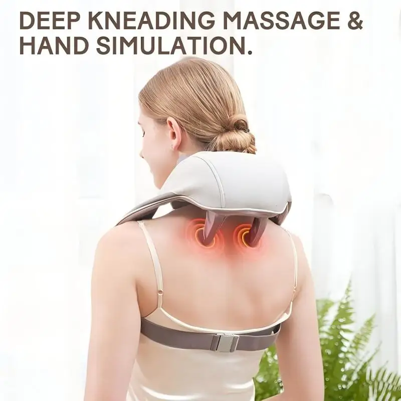 Shiatsu Back Neck Massager with Heat Cordless Shoulder Massager Electric Deep Tissue Kneading Massage Pillow for Body Leg Muscle
