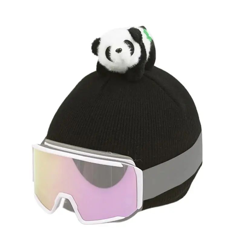 Ski Helmet Cover Cute Skiing Helmet Covers with panda Decoration Outdoor Snowboard Sports Flannel fabric Helmets Accessories