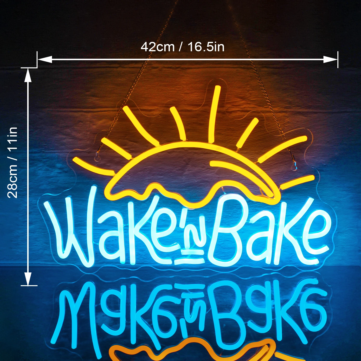 Description Picture 5 of itemWake In Bake Neon Signs LED Neon Light Up Sign For Wall Decor Baking Neon Lamp For Home Kitchen Cake Baking Shops Birthday Party