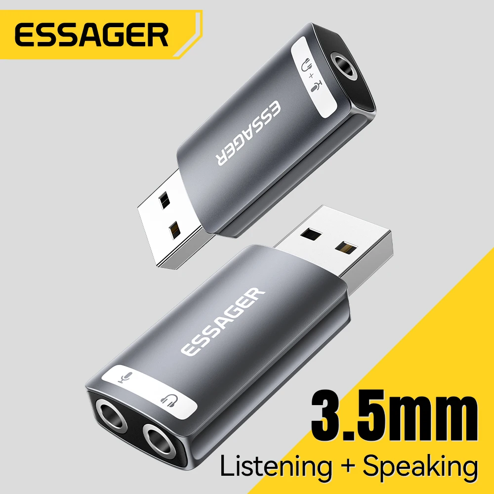 Essager External USB Sound Card To 3.5mm Mic Headphone Jack Stereo Headset Audio Microphone Adapter Speaker Interface For Laptop Best Sellers In Consumer Electronics