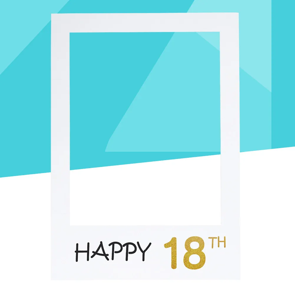 행복한 18번째 생일 종이 사진 프레임 컷아웃 프리미엄 DIY 사진 소품 생일 파티 가족 친구 사진 컷아웃