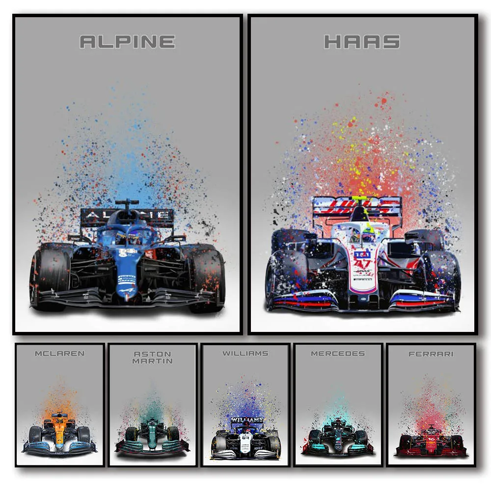 

Классический постер F1 racing 2022, художественный холщовый постер с принтом для гостиной, Декор, домашняя Настенная картина