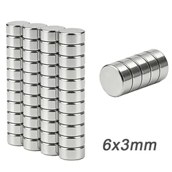 Super Strong 6x3mm Round Durable N35 Permanent NdFeB Magnet - Powerful Magnetic Disc - 500piece (6x3mm)
