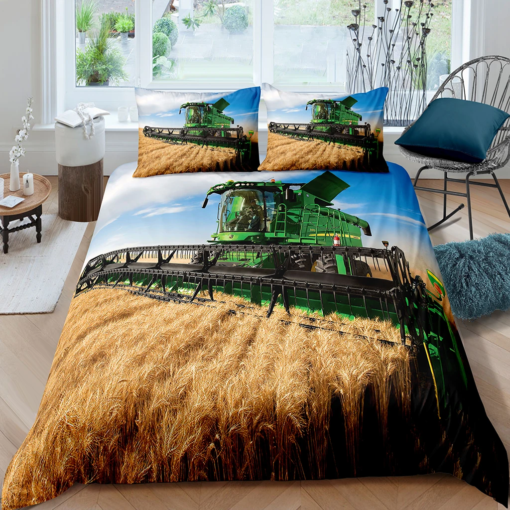 

Tractor Duvet Cover Set, Bedding Set Motorcycle Print Duvet Cover for Boys Girls Teens 1 Duvet Cover and 1/2 Pillowcase Coreles