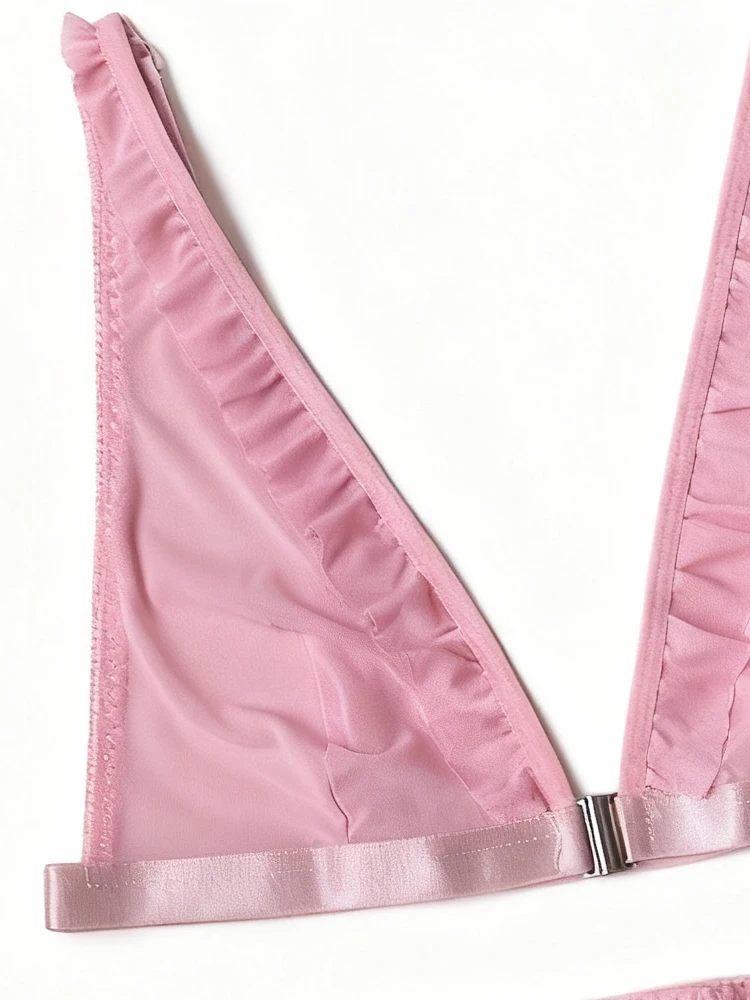 Reggiseno push up raccolto in pizzo con chiusura frontale da donna, design sottile e traspirante, lingerie estiva sexy per un abbigliamento comodo - immagine 3