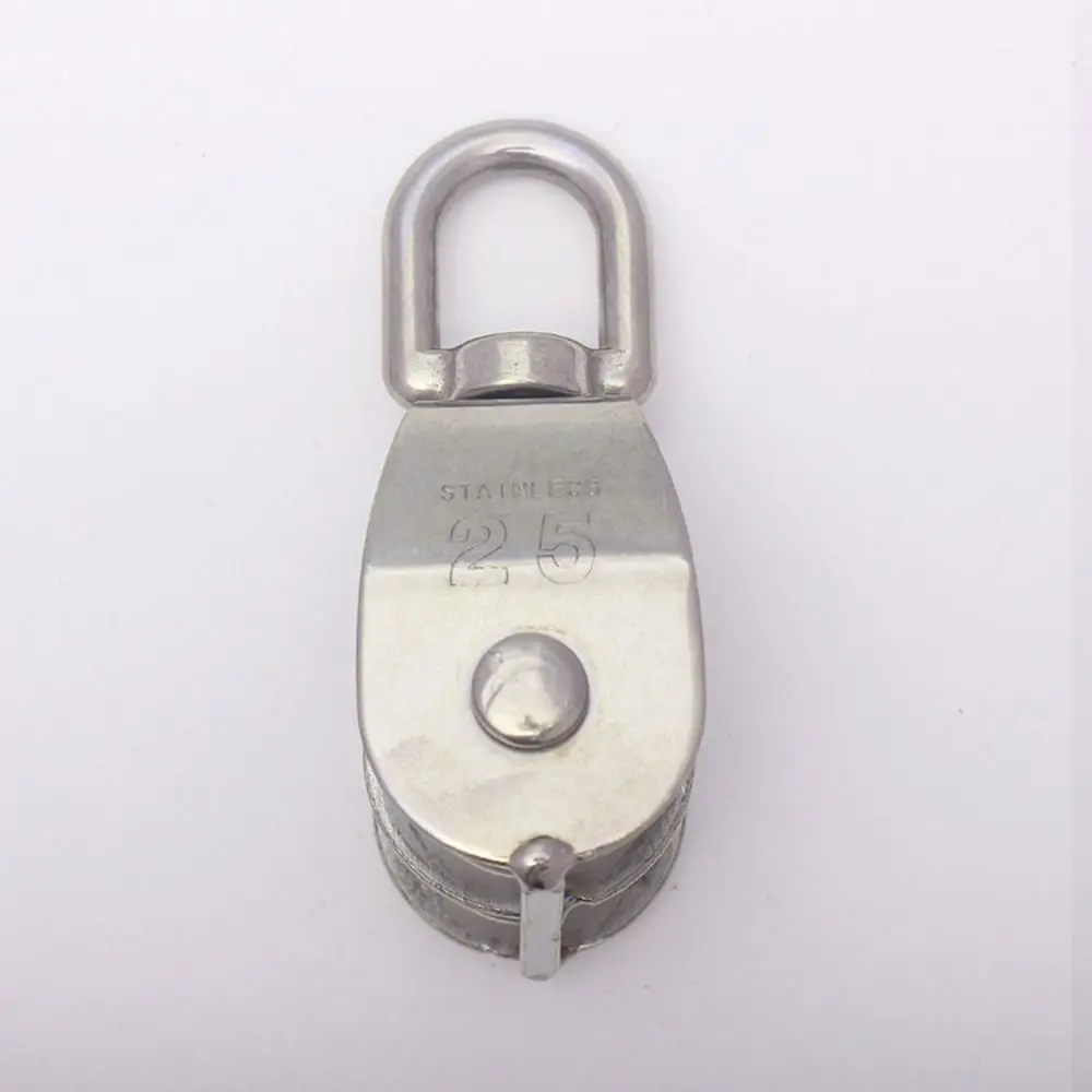 Load-Bearing M15/20/25 Fixed Pulley 304 Stainless Steel Swivel Groove Pulley Detachable Heavy Duty Traction Wheel Crane