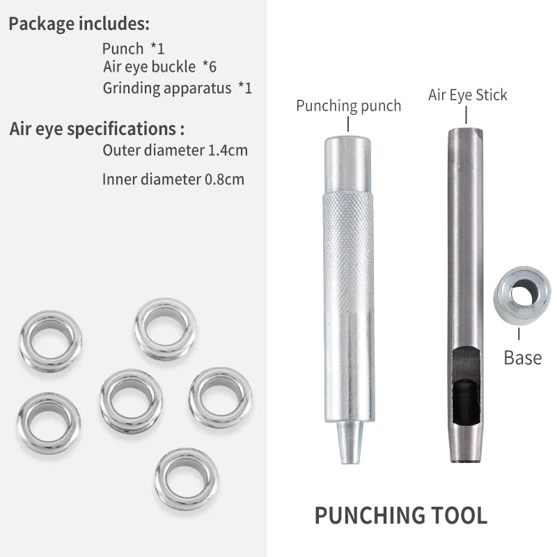 1 Set Hole Punch Tool Metal Eyelets Installation for Longchamp Bags Hole Tarpaulin Fabric Canvas Garment Paper Leather Houseware