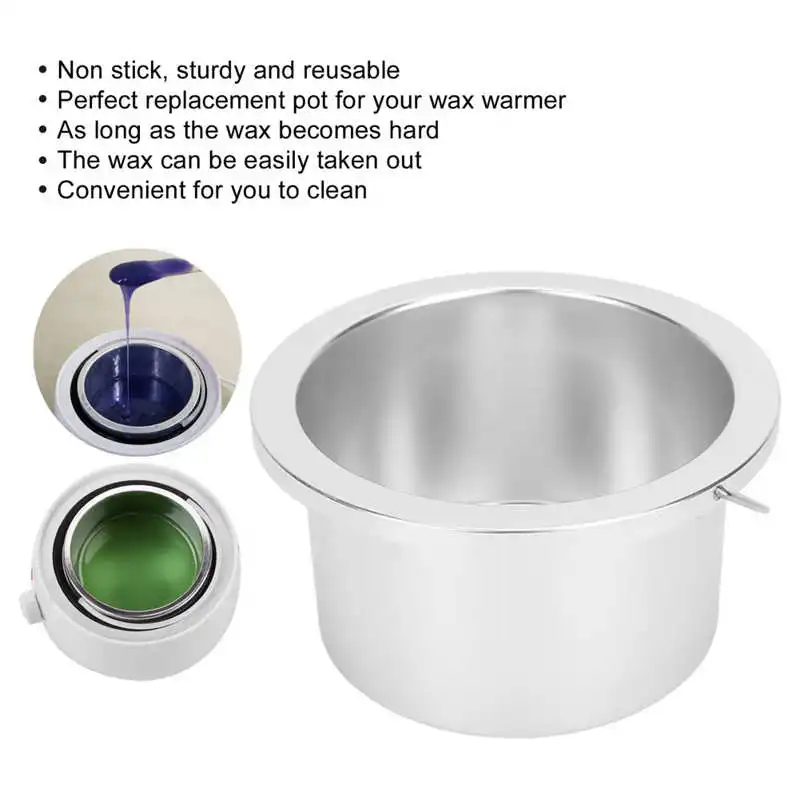 4.13in Wax Heat Machine Replacement Pot Aluminium Alloy Heating Quickly Evenly Replacement Wax Warmer Inner Pot Silver 2