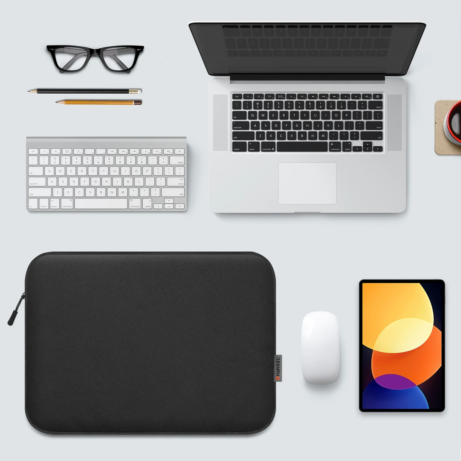 HAWEEL 16 inch Tablet Sleeve Case Zipper Briefcase Bag for 15-16.7 inch Tablets Pad for Macbook Air Pro Pouch Skin Cover