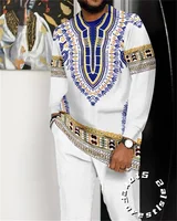 Ensemble de Vêtements Africains pour Homme, Streetwear Décontracté à Manches sulf, Tenue de Marche, 2 Pièces 2