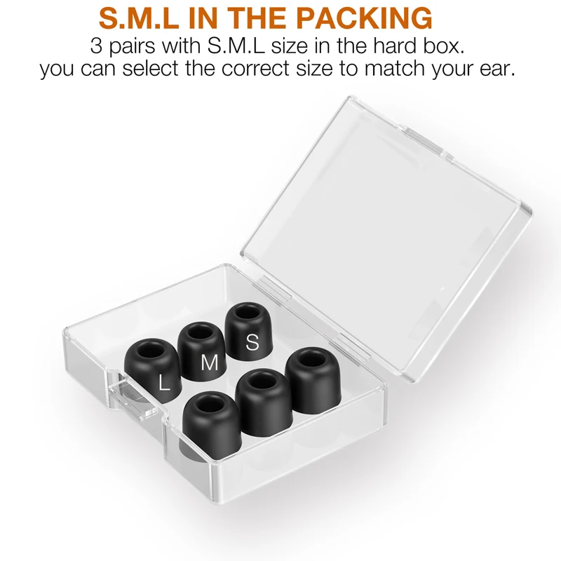 Memory Foam Replacement Earbud Tips for TV Headset/KZ ZS10 Pro X ZSN/Sennheiser IE 200 / in Ear Headphone Tips