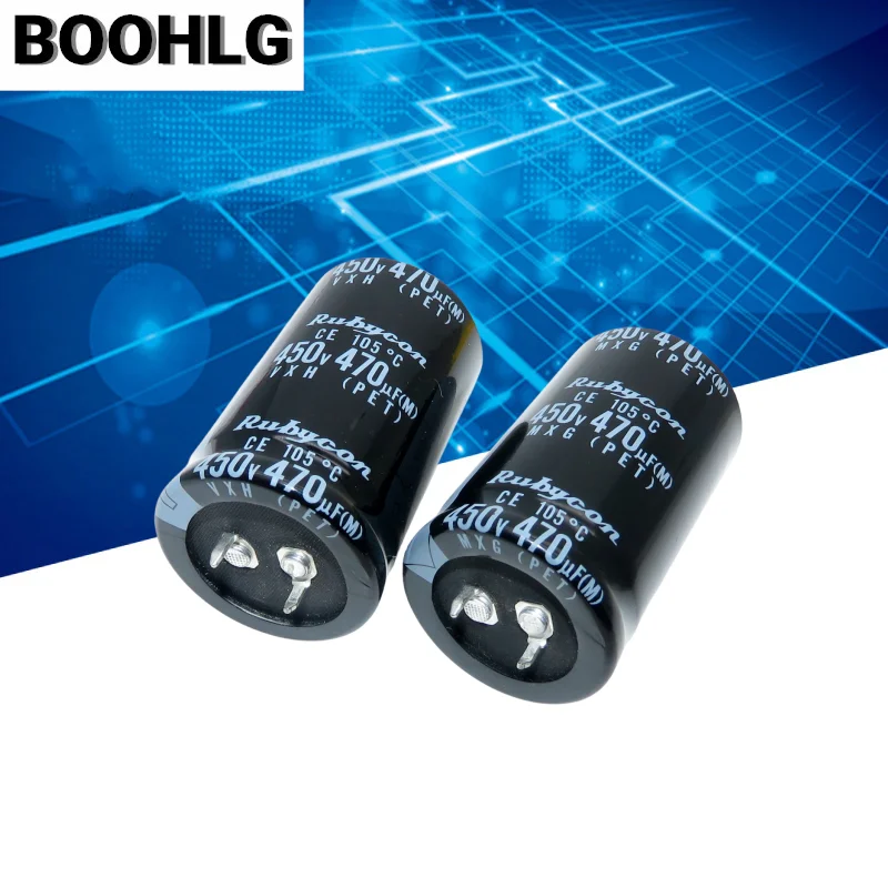 

2PCS Rubycon imported aluminum electrolytic capacitor 450V 470uf 30X50 Japanese ruby MXG