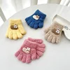 1-3Y Children Gloves Autumn Winter Warm Thicken Boys Girls Baby Riding Mittens Cute Cartoon Kid Kindergarten Five Fingers Mitten 2